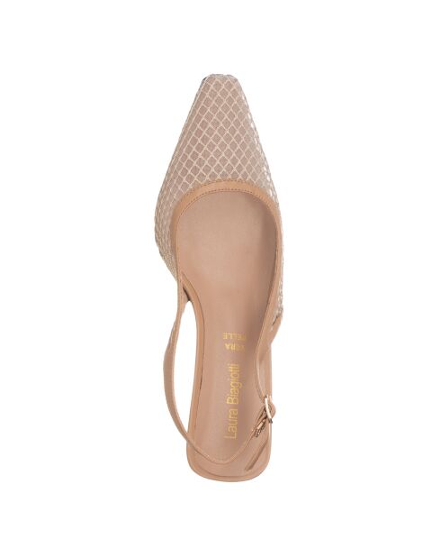Pumps Eloïse in mesh color sabbia - Tacco: 5 cm