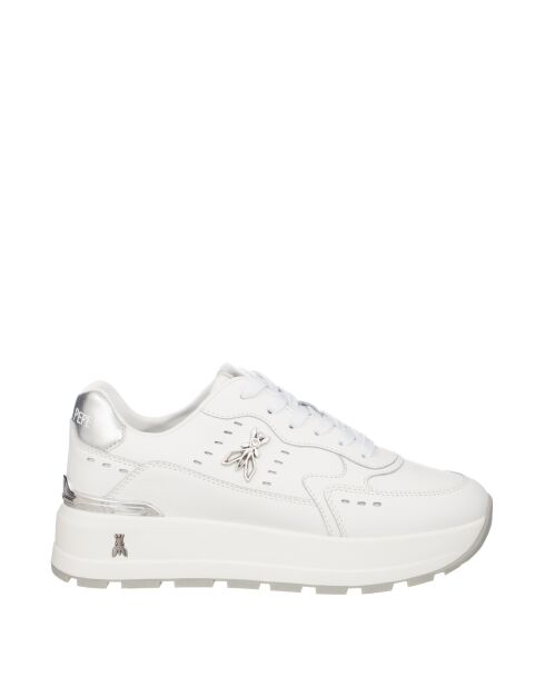 Sneakers Wendell veau argent blanc