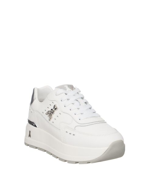 Sneakers Wendell veau argent blanc