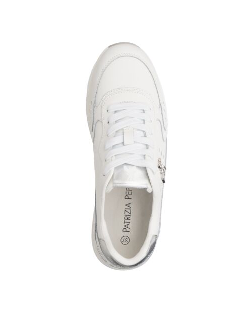 Sneakers Wendell veau argent blanc