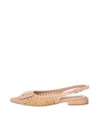 Ballerines Clara-Lou en cuir raffia sable