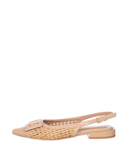 Clara-Lou Sand-Ballerinas aus Bastleder