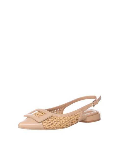 Clara-Lou Sand-Ballerinas aus Bastleder