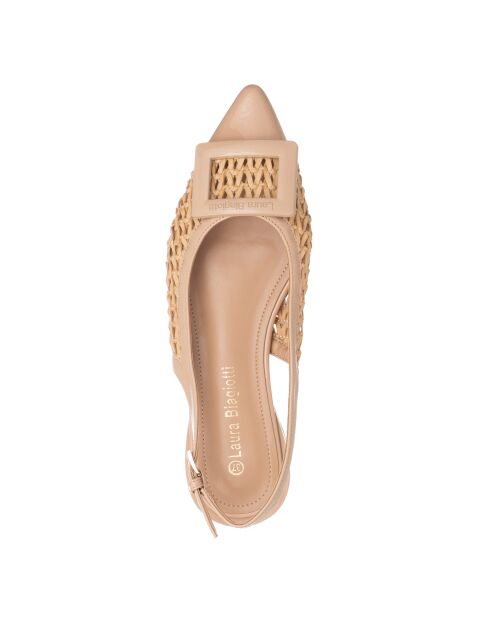 Clara-Lou Sand-Ballerinas aus Bastleder