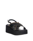 Sandales Romane en cuir noir élégant - Talon : 7 cm