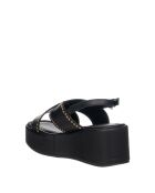 Sandales Romane en cuir noir élégant - Talon : 7 cm