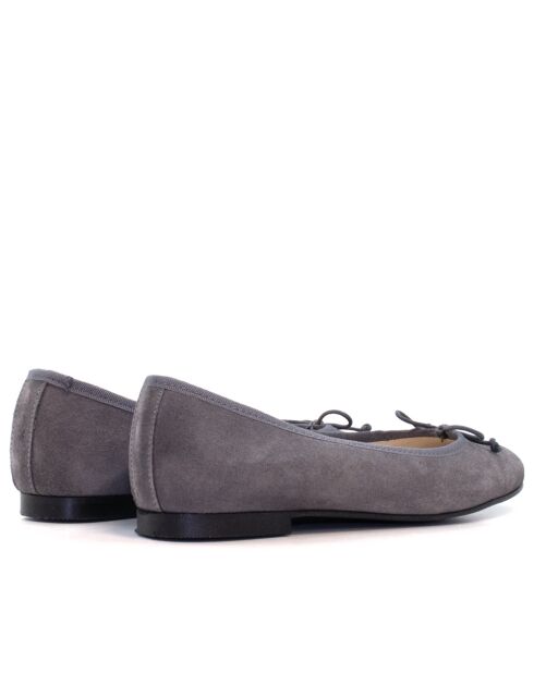 Ballerines en daim Mariane gris cendre