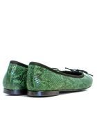 Deborah grüne Lederballerinas