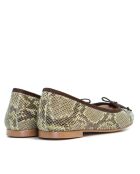 Ballerinas Deborah aus olivfarbenem Leder