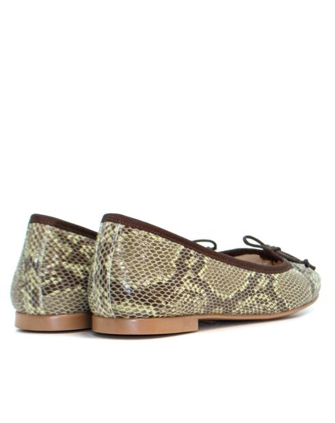 Ballerinas Deborah aus olivfarbenem Leder