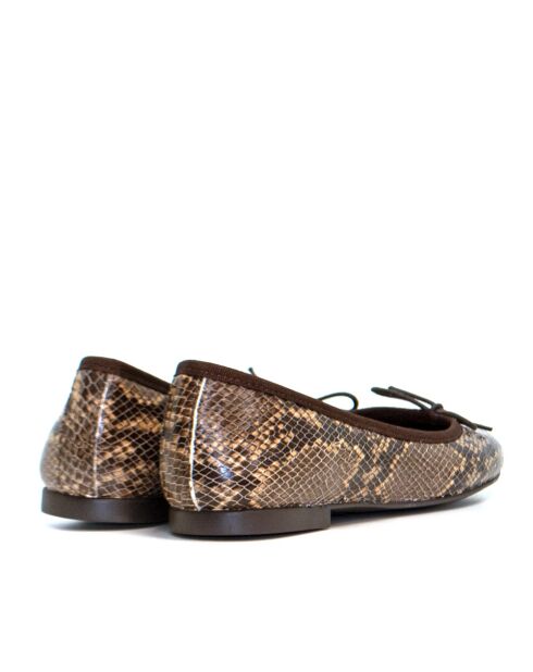 Ballerinas Deborah aus olivfarbenem Leder