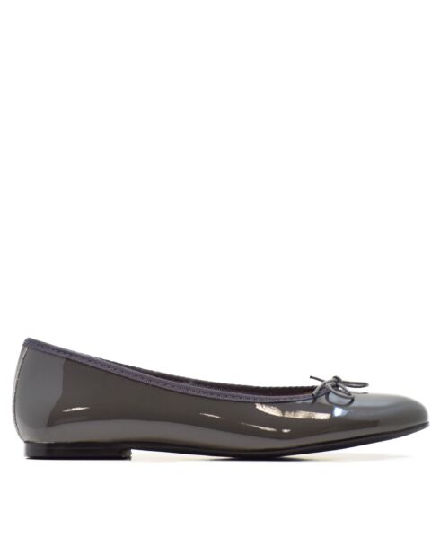 Ballerines en cuir vernis Mariane grises