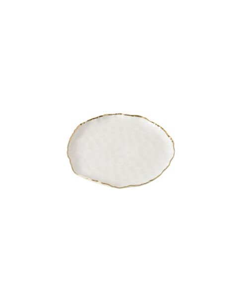 Plat rond Portofino blanc et or - 27,9x27,9x2,5cm