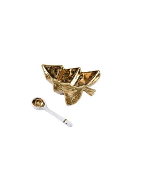 The Get Gifty kerstboomset wit en goud - 15,9x17,8x5,1cm