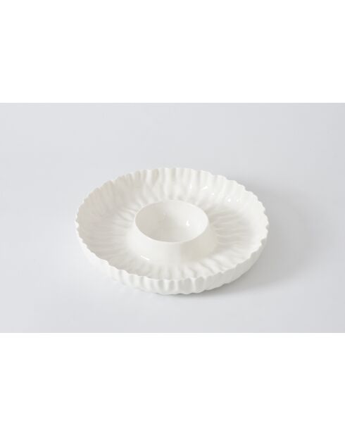 Plat chips et sauce Mascali Bianca blanc - 33x33x5,1cm