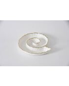 Portofino spiraalvormige serveerschaal in wit en goud