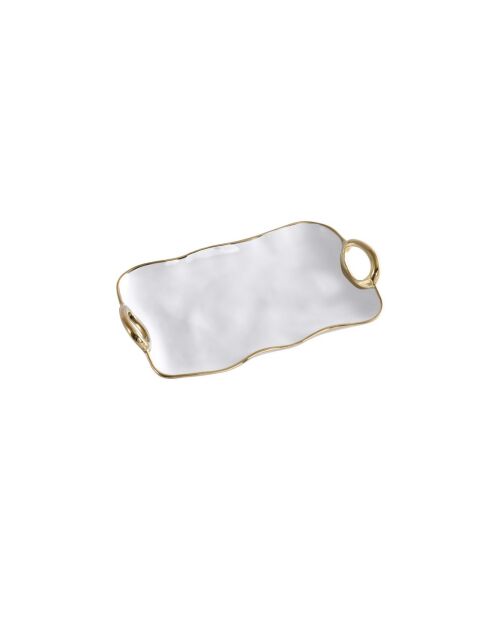 Gold Handles witte en gouden kleine serveerschaal - 34,3x19,7x4,4cm