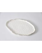 Grand plat ovale Portofino blanc et or