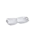 Handle With Style piatto da portata a 2 scomparti bianco e oro - 31,8x14x5,1 cm