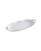Piatto da portata cavo Gold Handles bianco e oro - 14x12,7x7,6 cm