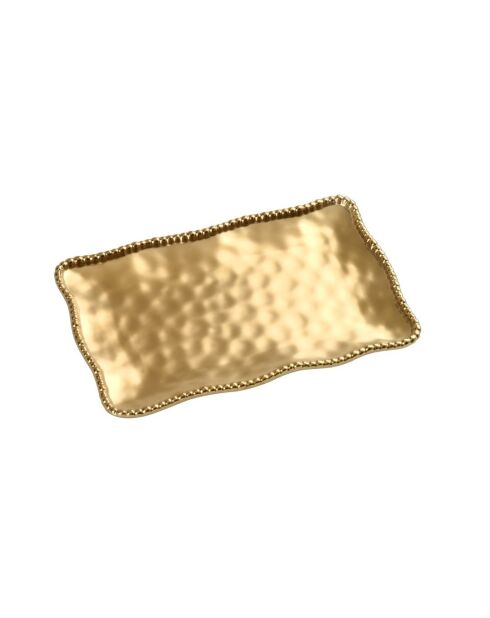 Plato mediano para servir Monte Carlo dorado, 36,2 x 20,3 x 2,5 cm