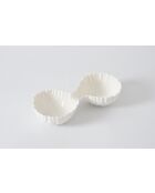 Plato blanco para servir con 2 compartimentos Mascali Bianca, 35,6 x 15,2 x 7,6 cm