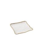 Plato cuadrado Golden Salerno blanco y dorado, 27,9 x 27,9 x 2,5 cm