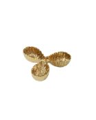 Mascali d'Oro goldfarbener Servierteller mit 3 Fächern, 26,7 x 26,7 x 6,4 cm