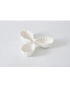 Plato blanco para servir con 3 compartimentos Mascali Bianca, 26,7 x 26,7 x 6,4 cm