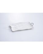 Grand plat de service Handle With Style blanc et or - 44,5x24,1x4,4cm