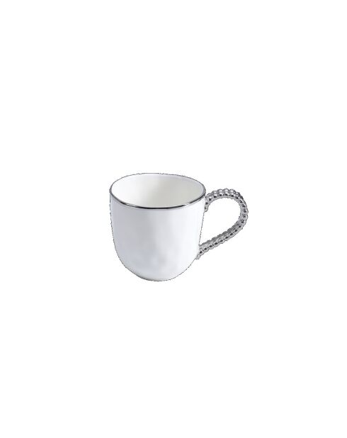 Taza Salerno blanca y dorada - 10,2x10,2x10,2 cm
