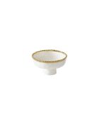 Cuenco pequeño con soporte Golden Salerno blanco y dorado - 15,2x15,2x8,3 cm