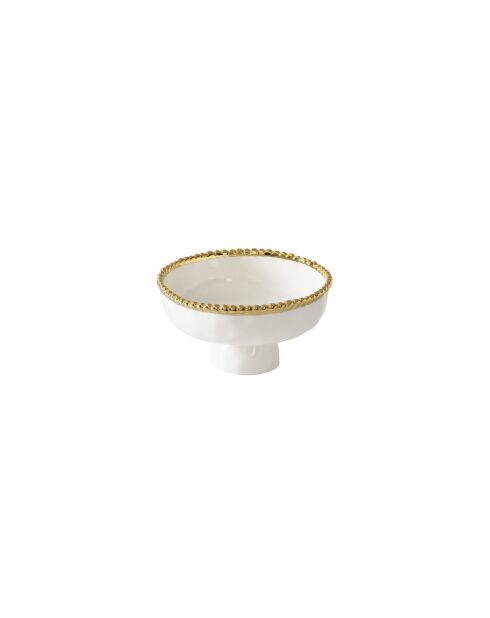 Cuenco pequeño con soporte Golden Salerno blanco y dorado - 15,2x15,2x8,3 cm