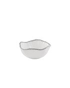 Salerno Große Salatschüssel in Weiß und Gold — 26,7 x 26,7 x 12,7 cm