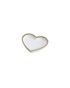 4 platos Love Is In The Air en forma de corazón blancos con acabado dorado, diámetro 17,8 cm