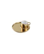 Taza y plato de capuchino para amantes del café, color dorado, 16,5 x 16,5 x 7,6 cm