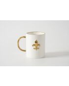 Taza FLEUR DE LYS blanca y dorada