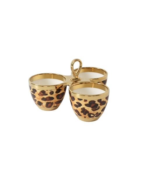 Plat de service à 3 compartiments Animal Print multicolore - 26,7x26,7x12,1cm