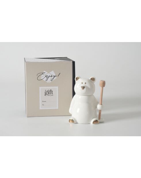 Set de 2 tarros de miel blancos con forma de oso Get Gifty