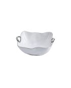 Cuenco grande Handle With Style blanco y dorado, 26 x 24,8 x 12,7 cm