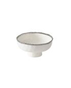Cuenco Salerno blanco y dorado con soporte, 20,3 x 20,3 x 10,2 cm