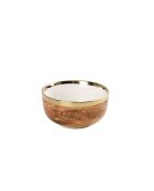 2 cuencos Madera blanca dorada - 22,2x22,2x10,2 cm