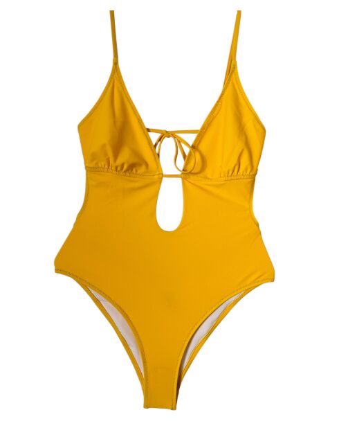 Donatella zonnegeel badpak uit één stuk