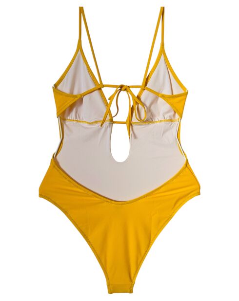 Donatella zonnegeel badpak uit één stuk
