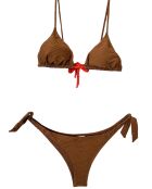 Moana kamelorangefarbener Badeanzug mit Zopfmuster