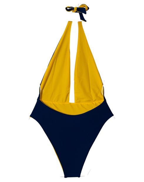 Croisette marineblauw/zonnegeel omkeerbaar badpak uit één stuk