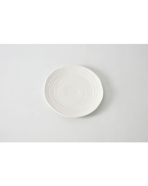 4 witte ronde saladeborden van Le Blanc - D.21,6cm