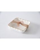 Servilletero Portofino blanco y dorado