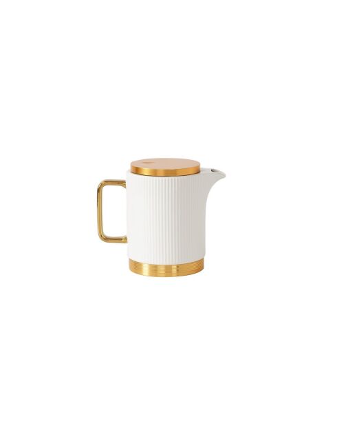 Witte en gouden Tango theepot - 10,2x10,2x15,2cm
