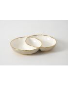 Bandeja Sensu Leopard dorada y blanca con 3 compartimentos